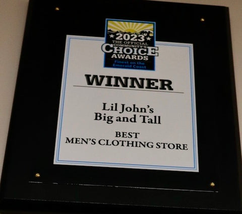 2023 finest on the emerald coast winner community choice awards best mens clothing store lil johns big and tall