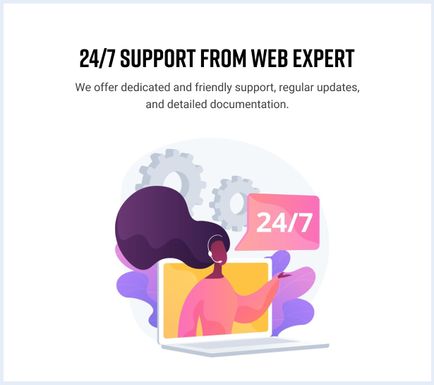 24/7 support from web expert