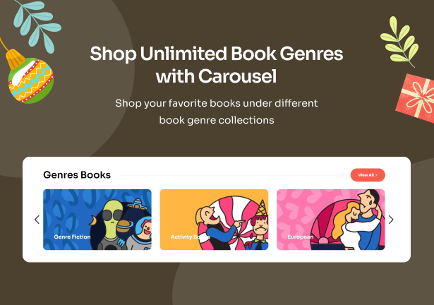 Shop unlimited book genres with carousel