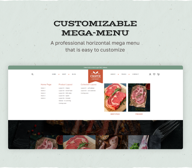 Customizable Mega-menu