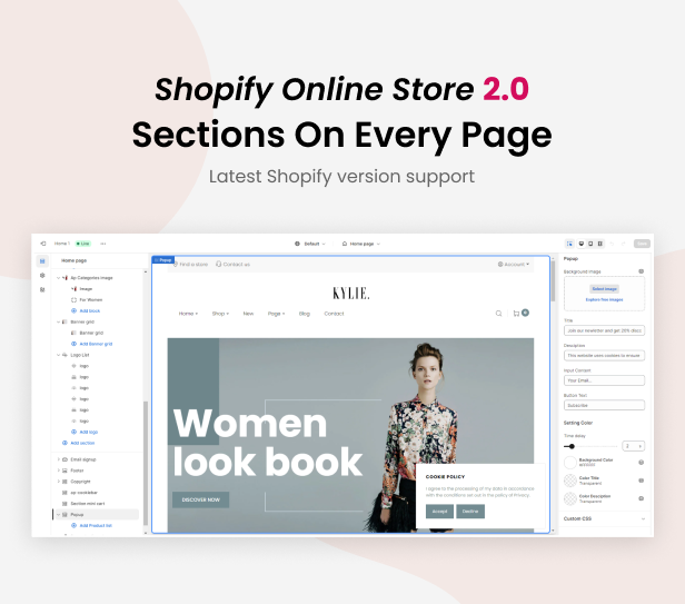 Shopify Online Store  2.0 Sections on Every Page