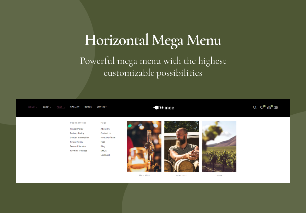 Horizontal Mega menu