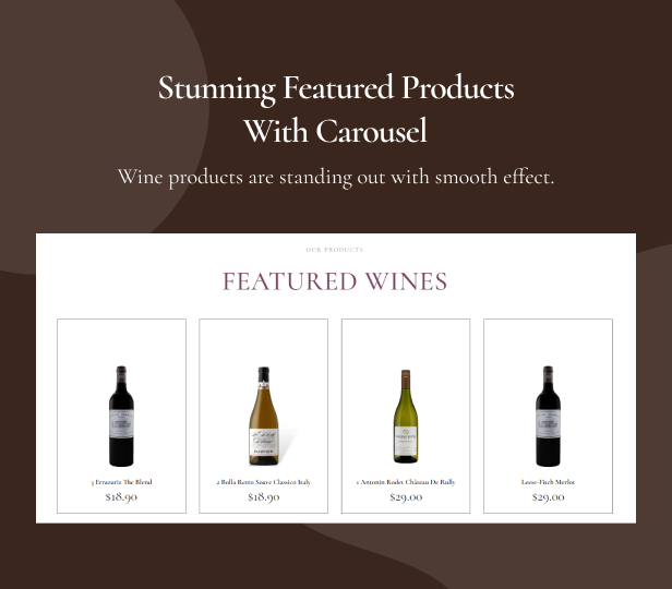 Stunning featured products with carousel