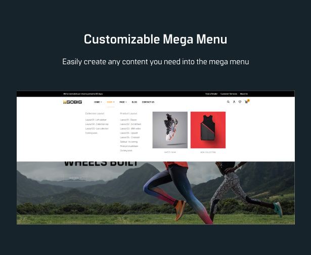 Customizable Mega Menu