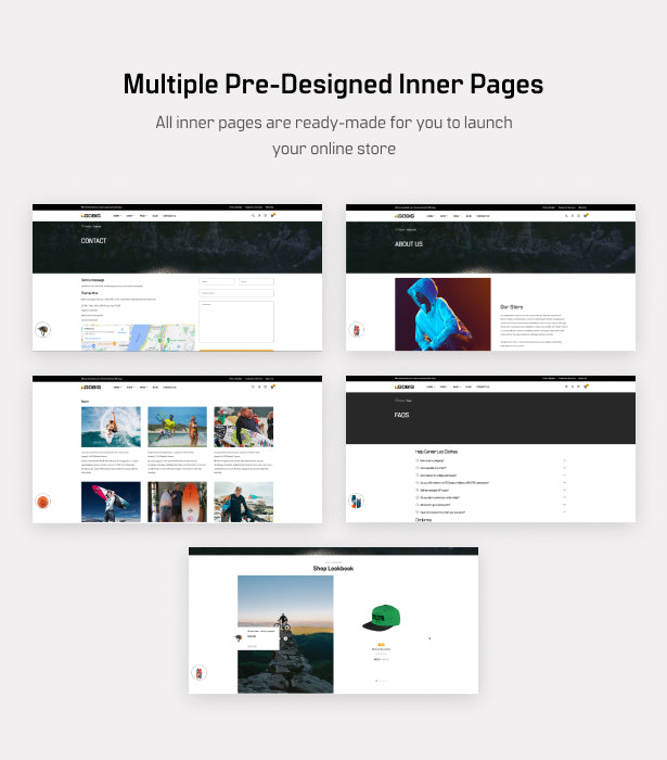 Multiple pre-designed inner pages