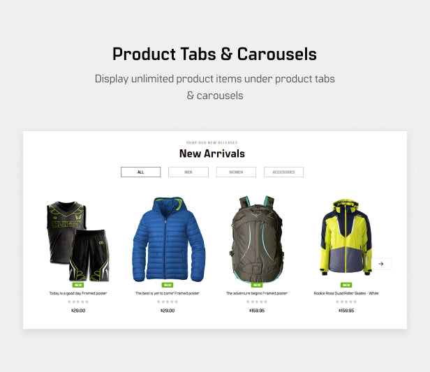 Product tabs & carousels