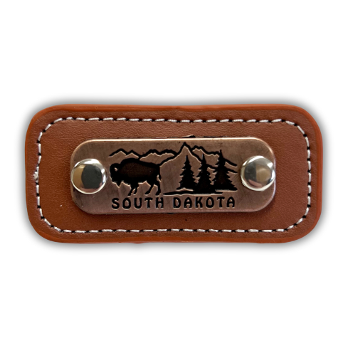  South Dakota Leather with Copper Detailing Magnet 