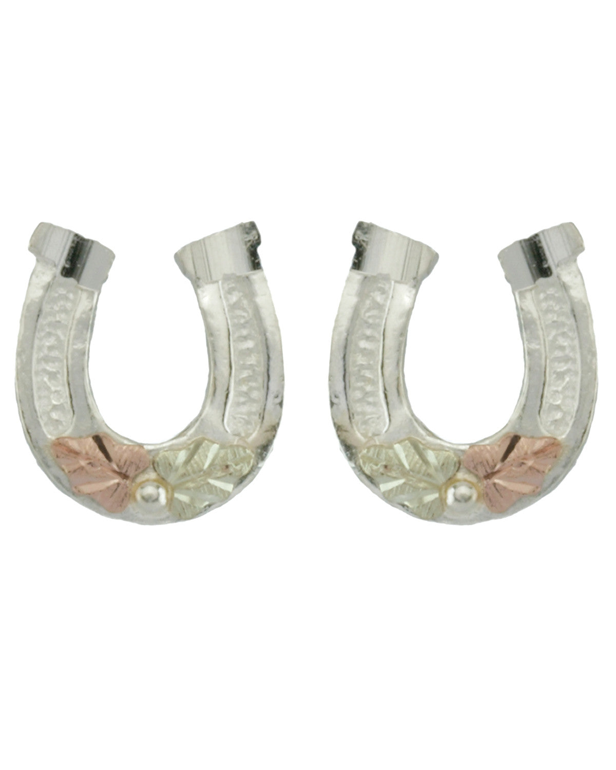  Black Hills Gold Sterling Silver Horseshoe Earrings 