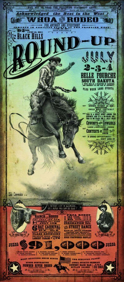  Belle Fourche Black Hills Round-Up Rodeo Poster 