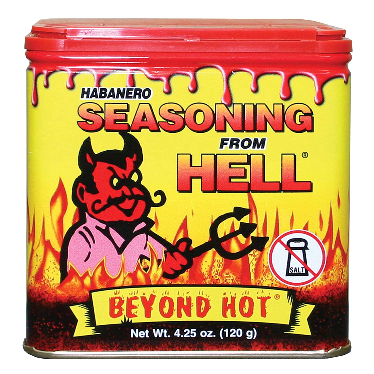  Habanero Hot Spicy Salt Free Seasoning From Hell 4.25 oz. 