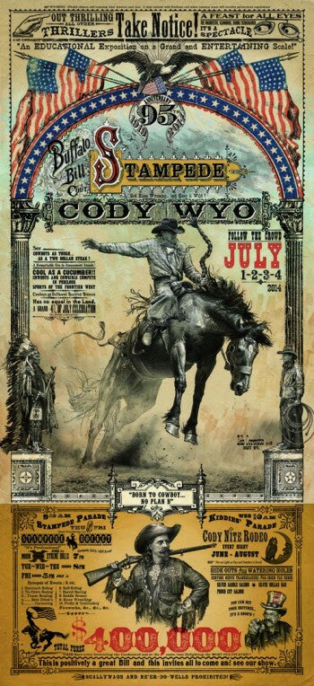  Buffalo Bill Cody Stampede Rodeo Poster 