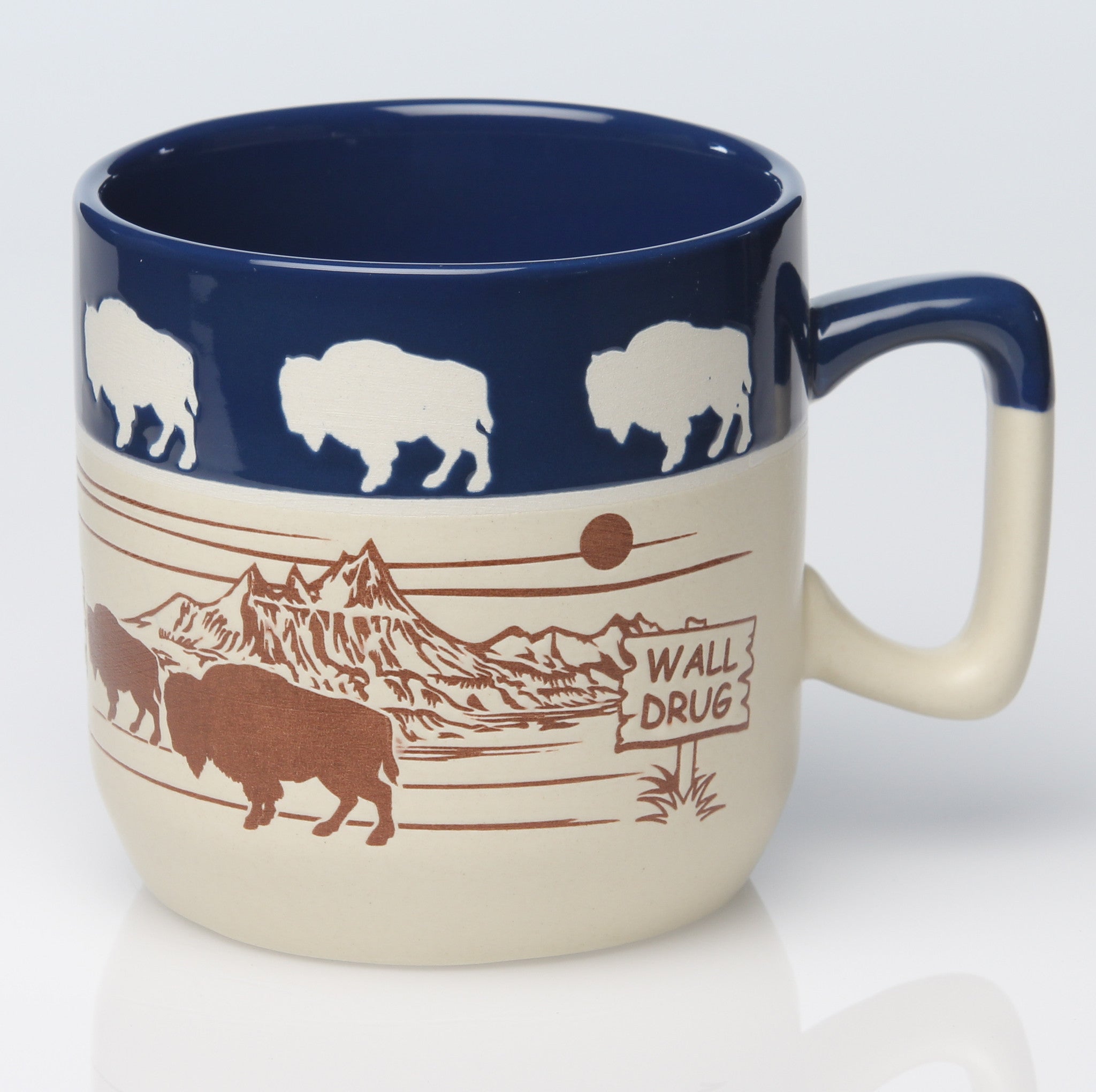  Buffalo Badlands Blue Rim Mug 