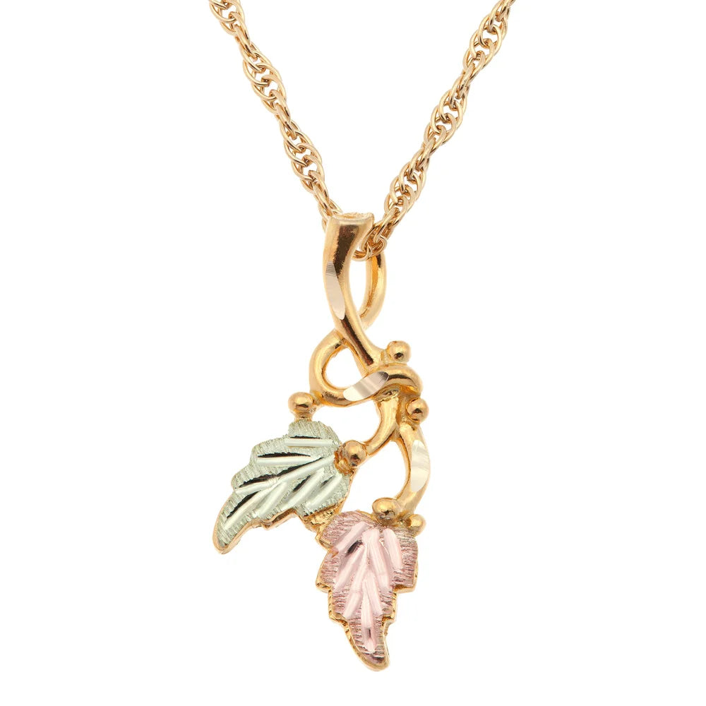  Black Hills Gold Vine Leaves Necklace 