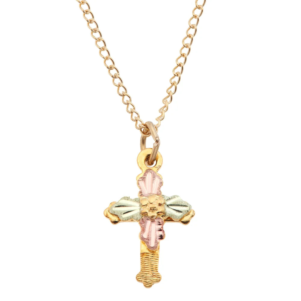  Black Hills Gold Petite Cross Pendant 