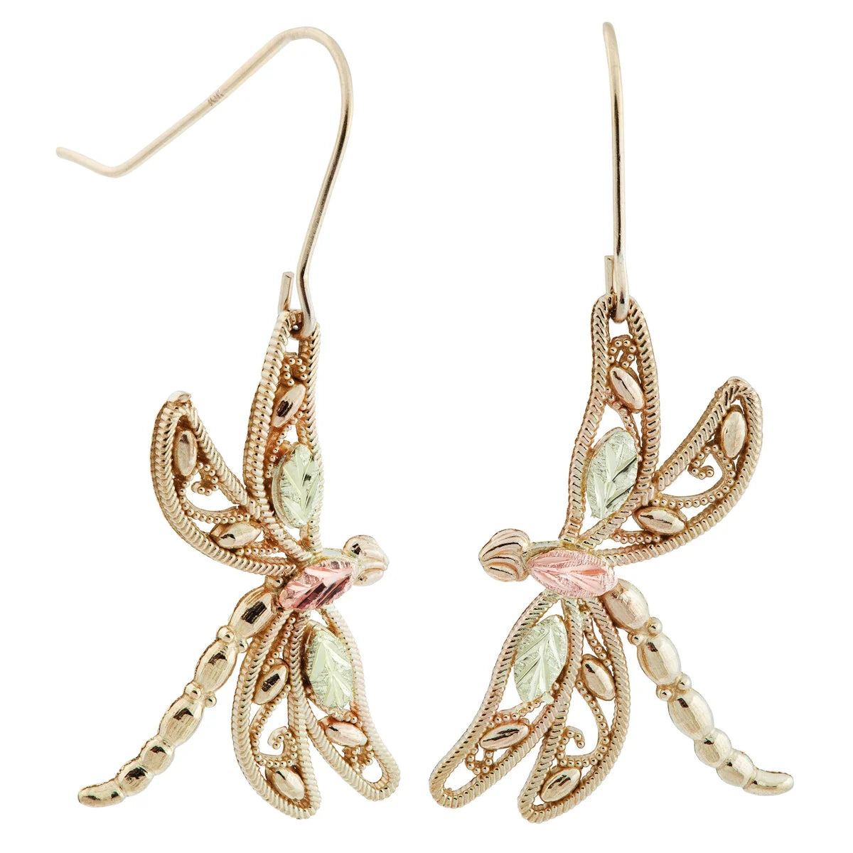  Black Hills Gold Dragonfly Earrings 