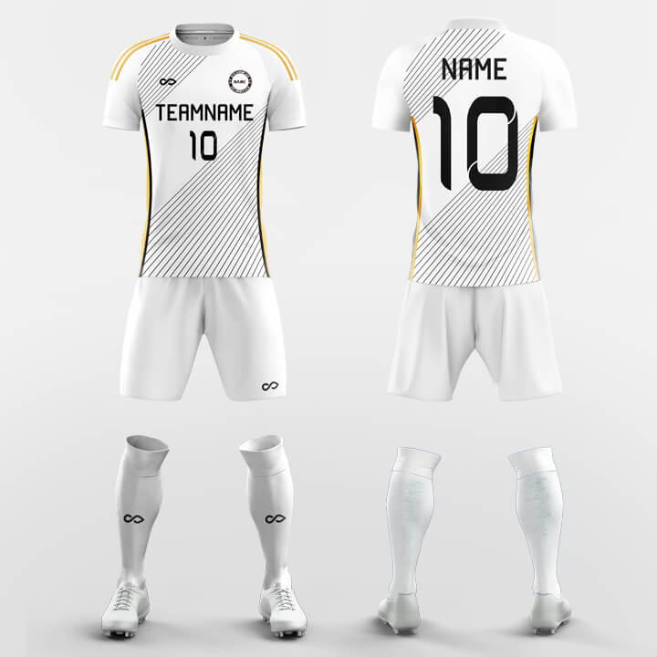Custom Geometric Pulse Stripe Uniform Soccer Sets Jersey Kit