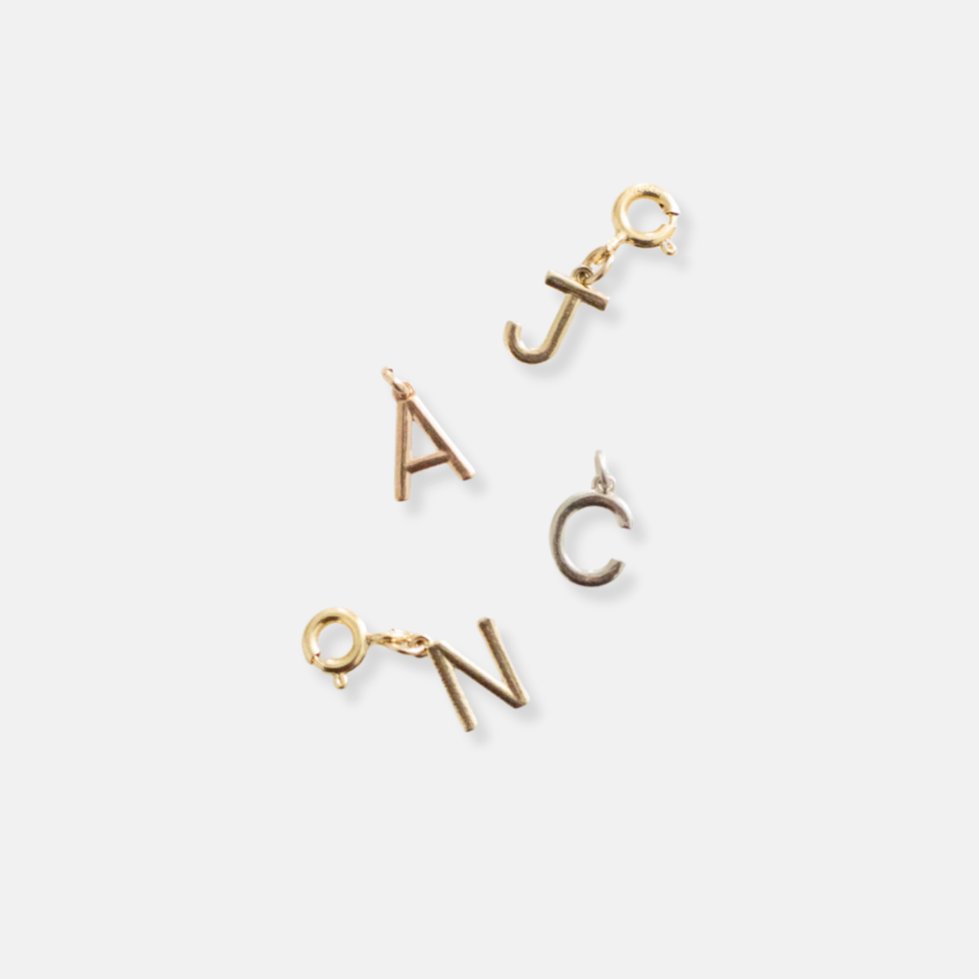 Diamond Pave Letter Charm – Baby Gold