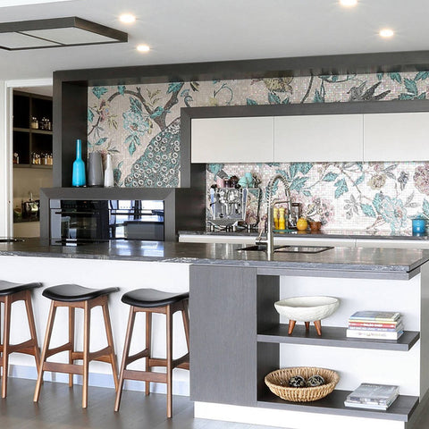 Artistic mosaic design lends a unique touch to kitchen interiors