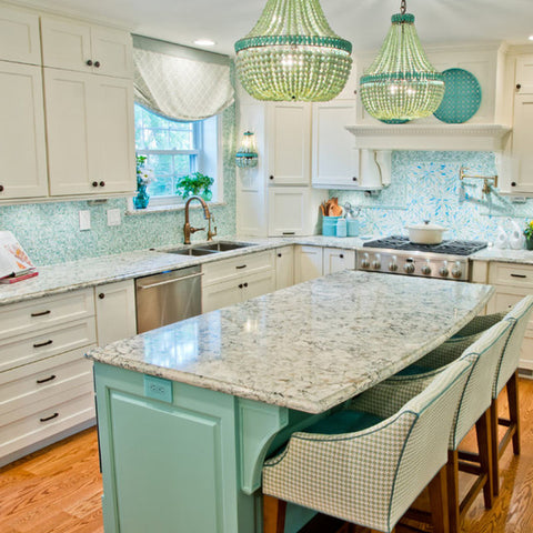 Colorful mosaic backsplash adds vibrancy to kitchen decor