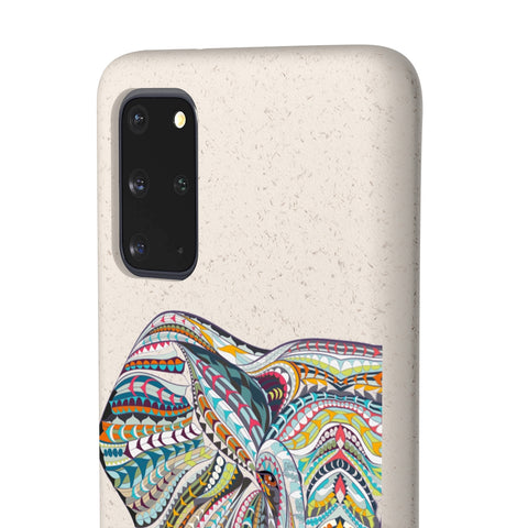 Biodegradable Phone Case - Colorful Abstract Geometric Elephant