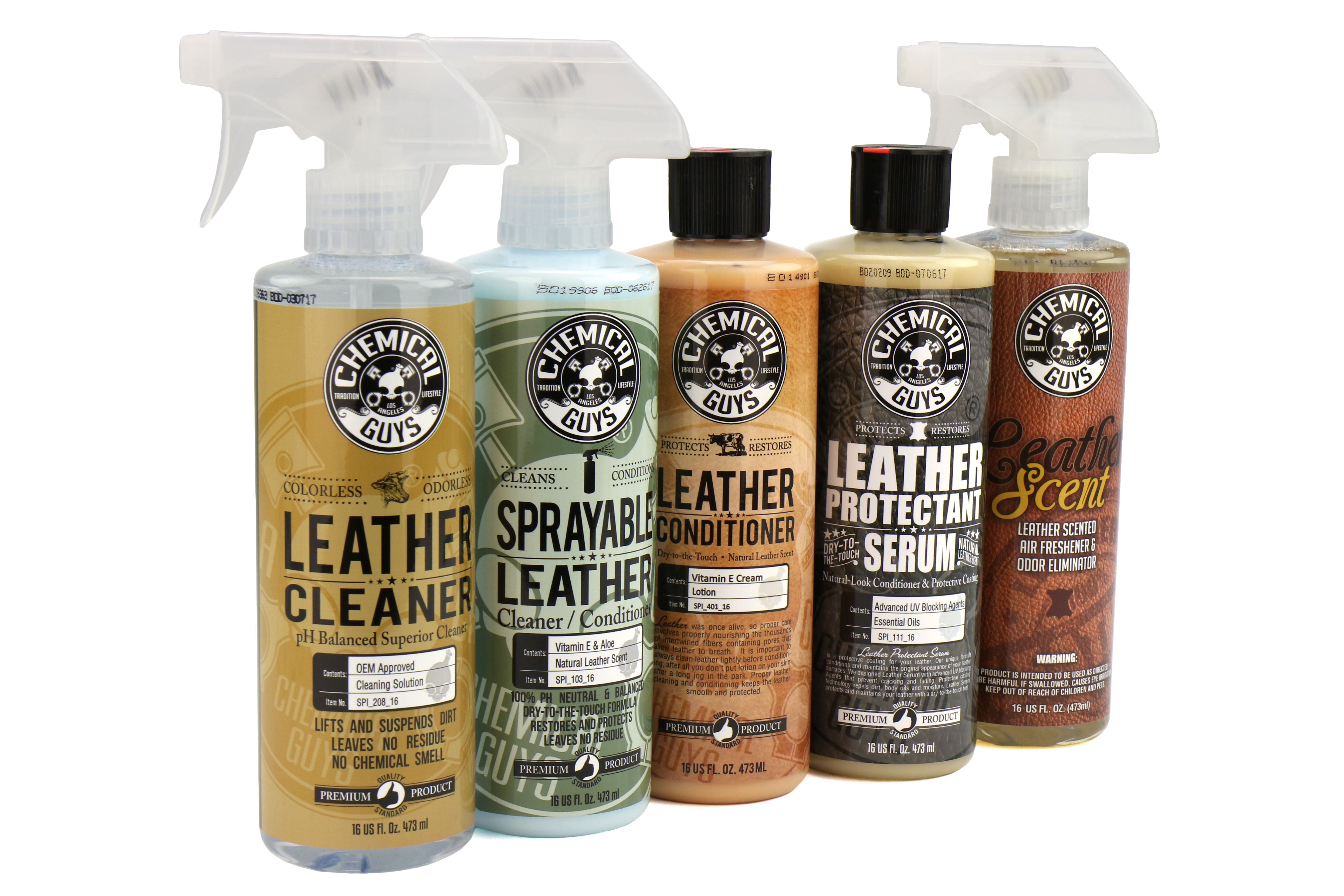 Chemical Guys Leather Cleaner 16oz | OEM Approved Colorless