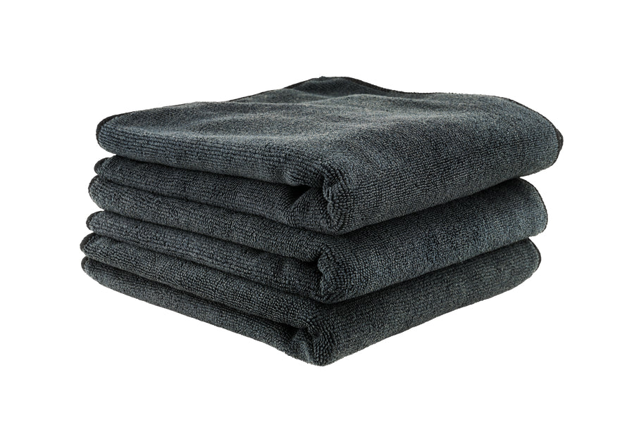 Chemical Guys Workhorse Professional Grade Microfiber Towel Black 3 Pack, MIC35303