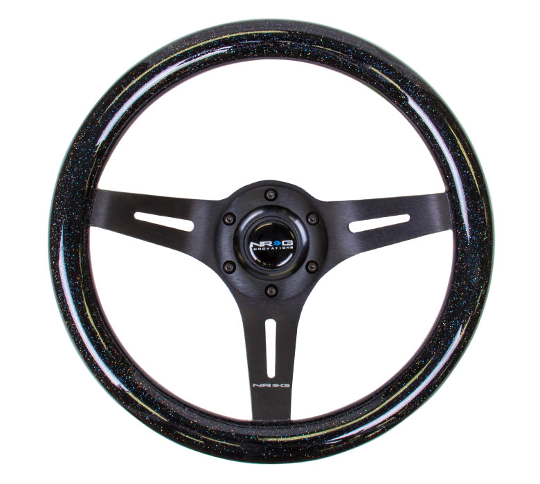 NRG Classic Wood Grain Wheel 310mm Black Galaxy Sparkle Black | ST