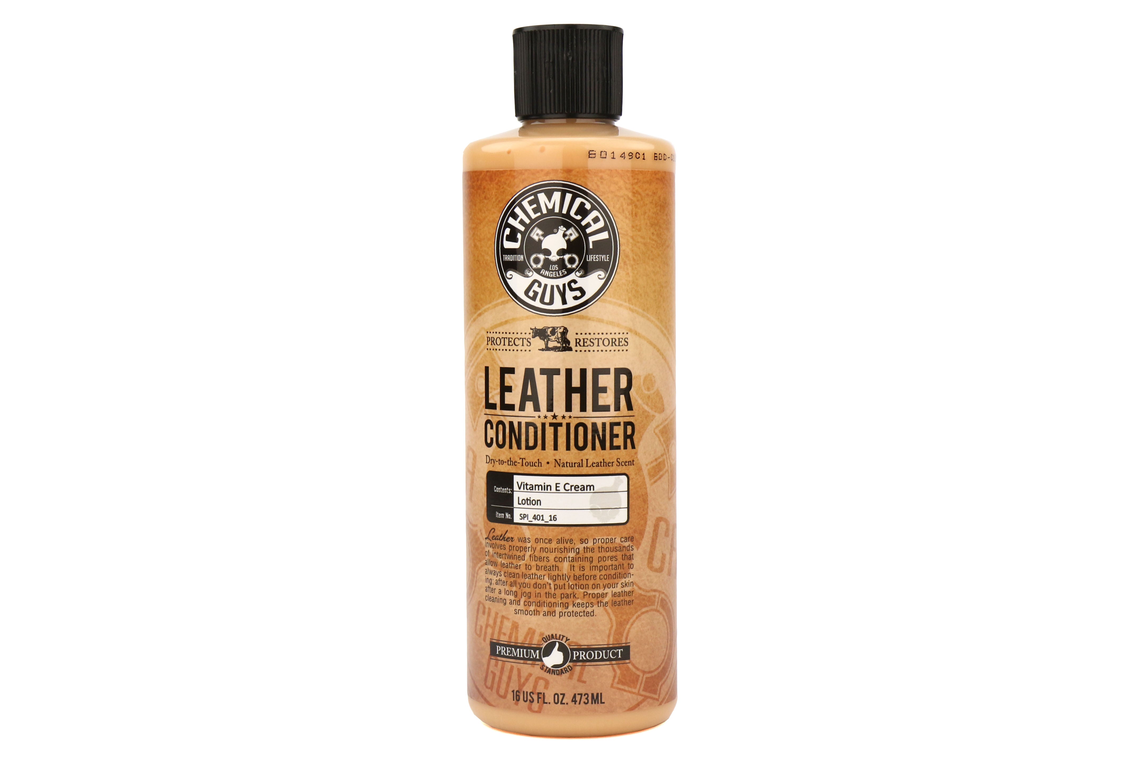 Chemical Guys Leather Cleaner 16oz + Leather Conditioner 16oz + 2