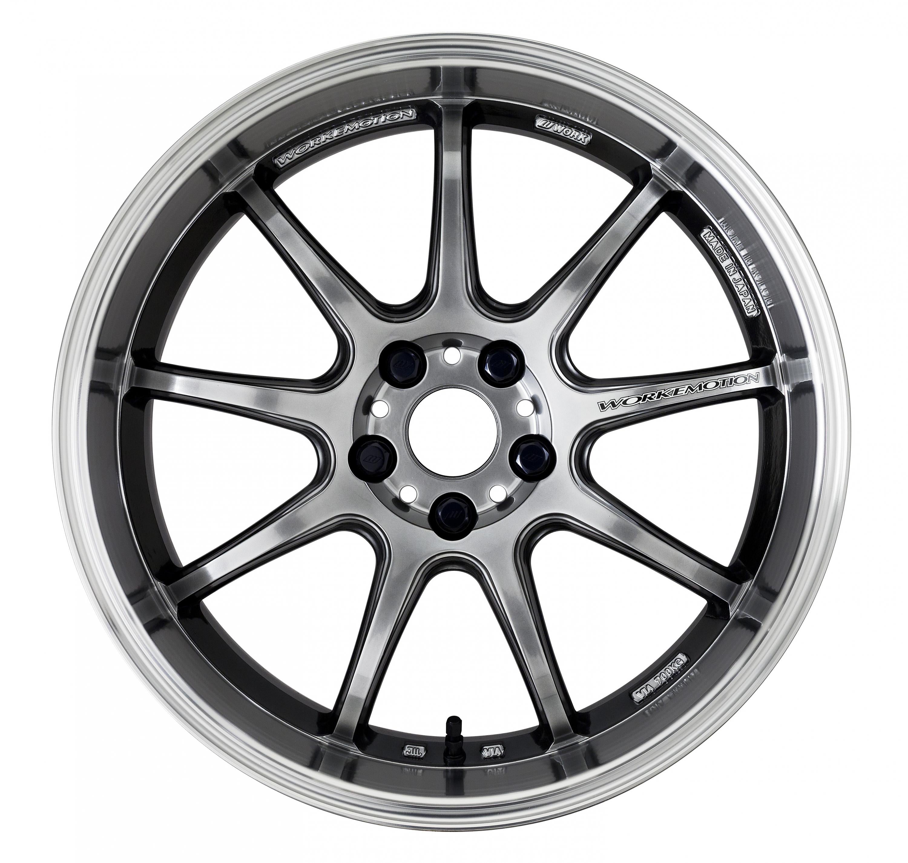 Work Wheels Emotion D9R (GTSRC) GT Silver Rim Cut 18x9.5 +30 5x114.3 (Sold  As Pair) - 2015-2024 Subaru WRX / 2015-2021 STI / 2019-2024 Forester