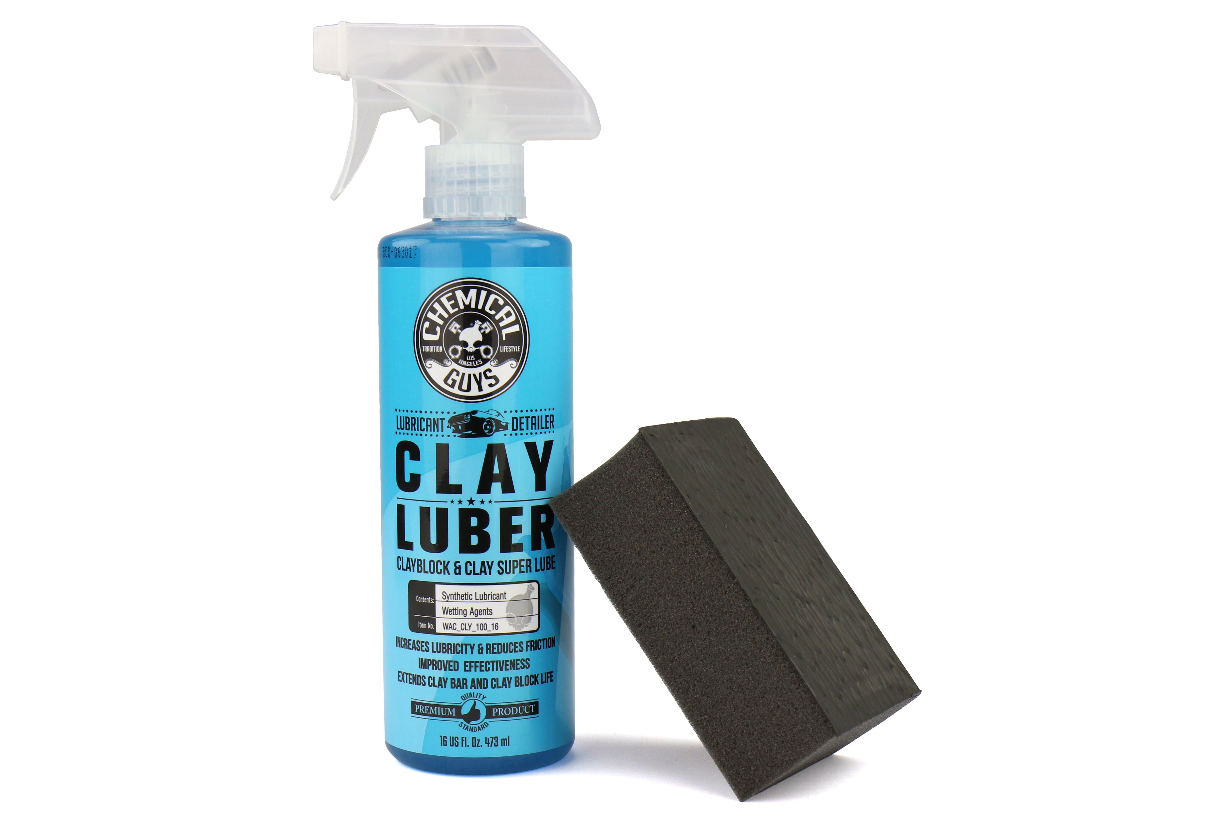 Chemical Guys CLAY_BLOCK_KIT Clay Block V2 and Clay Luber, Clayblock and  Clay Super Lube, 16 fl oz