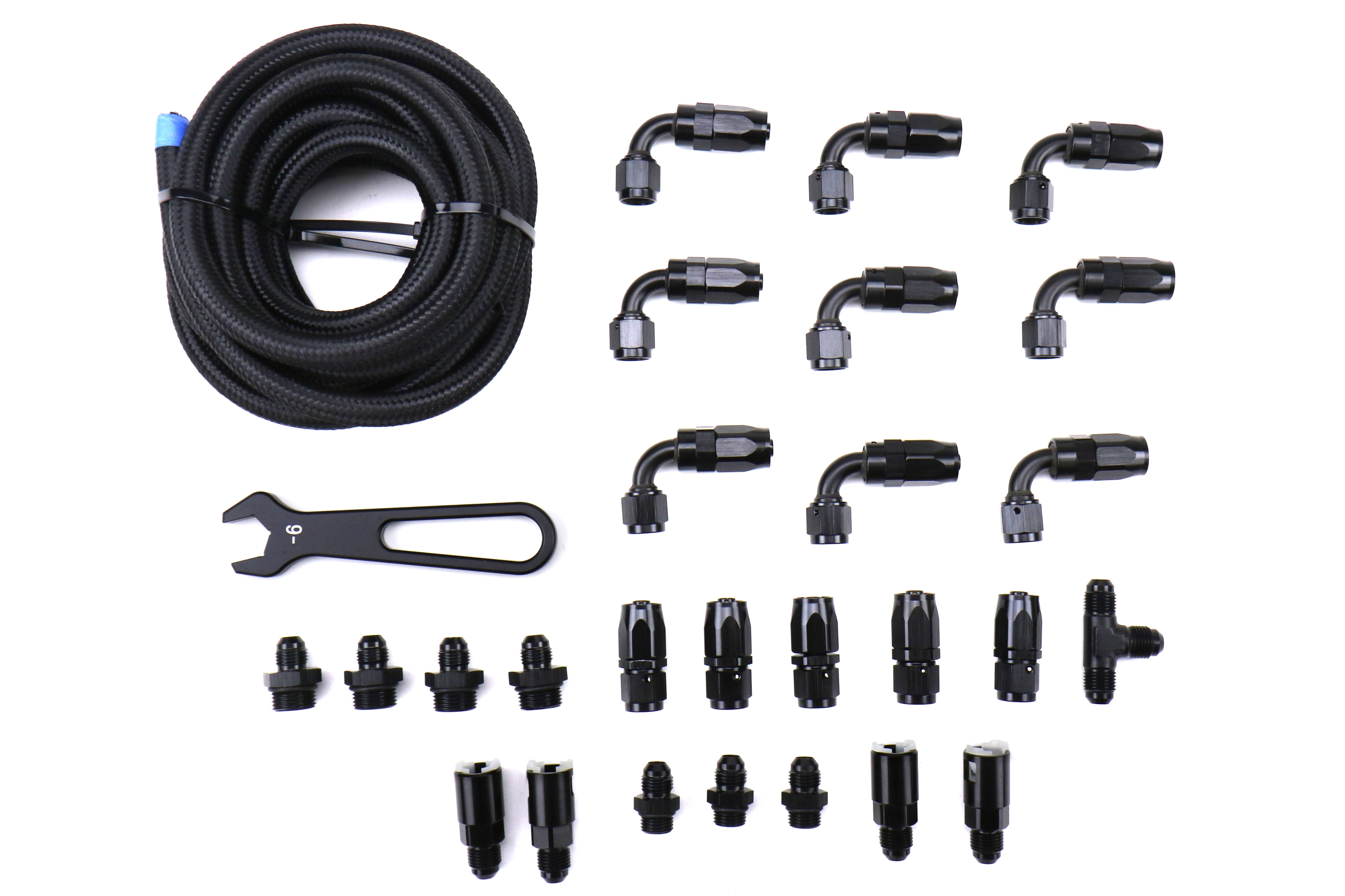 Torque Solution Braided Fuel Line Kit for 6 FPR and Cobb Flex Fuel