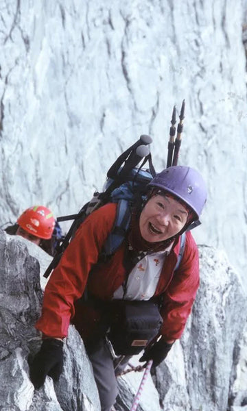 Junko Tabei climbing in her sixties.