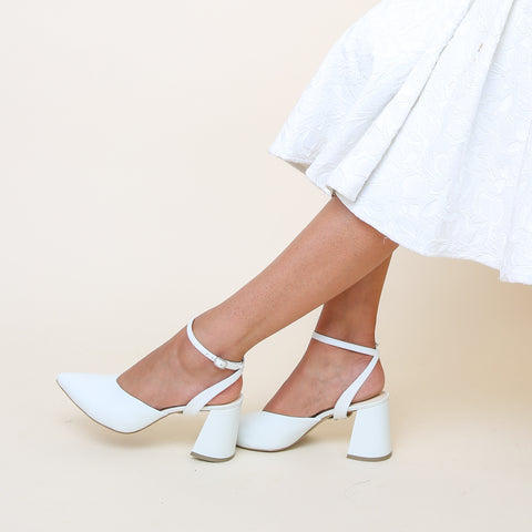White V Mule + Marilyn | Alterre Shoes