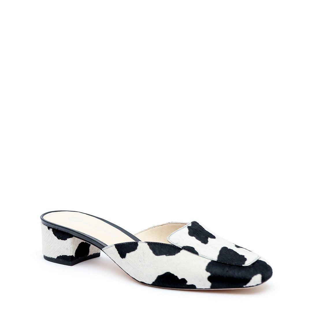cow print loafers