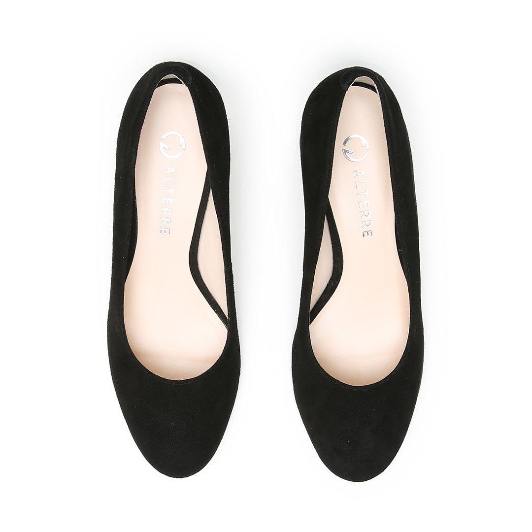 Black Suede Ballet Pump Alterre Customizable Pumps