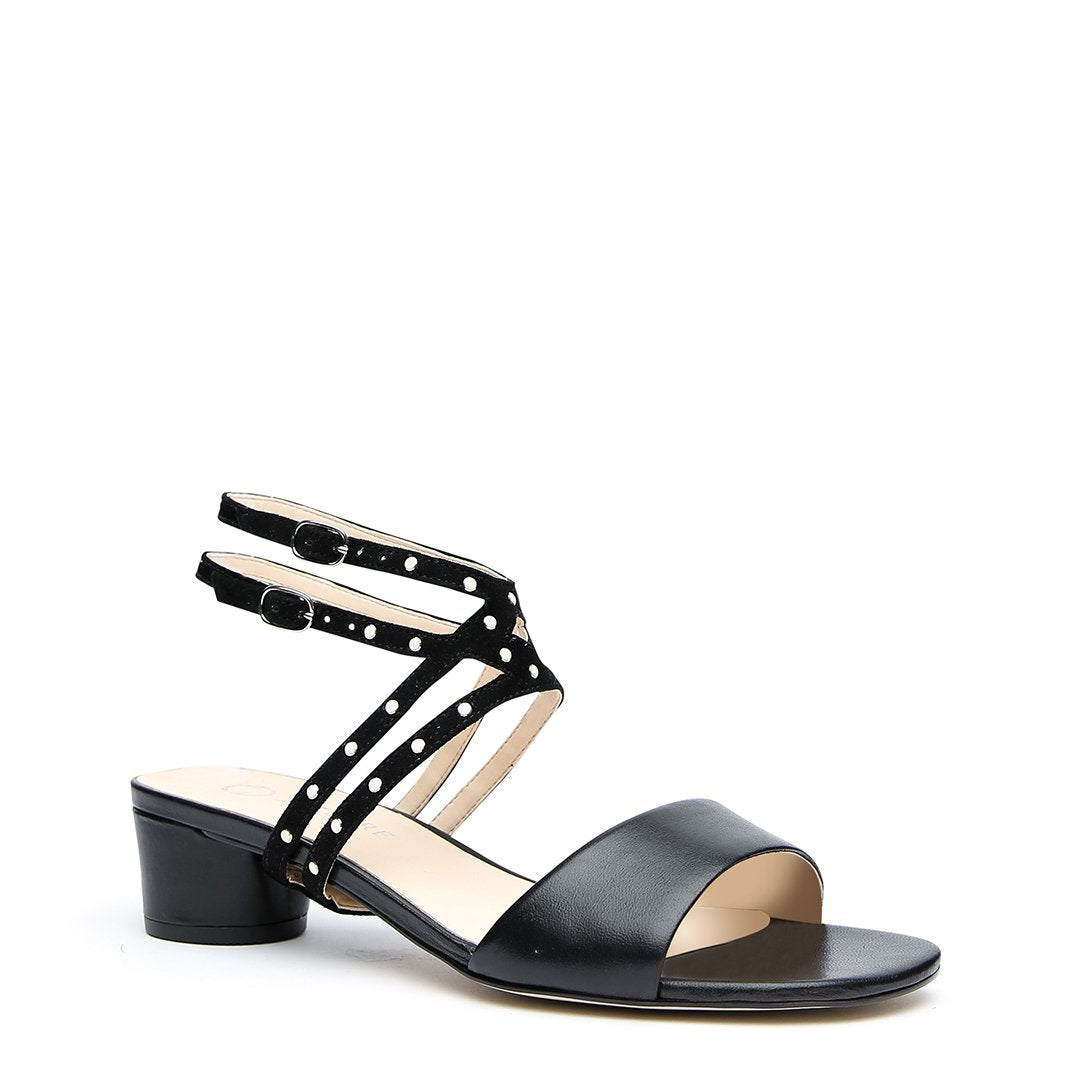 Black Sandal + Studded Black Lozen Strap