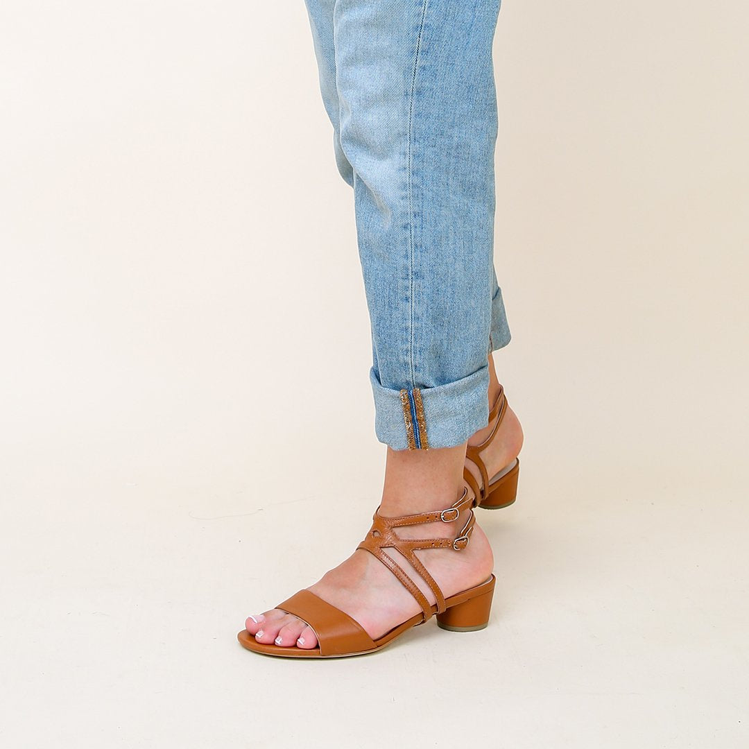 Cognac Sandal + Lozen Strap