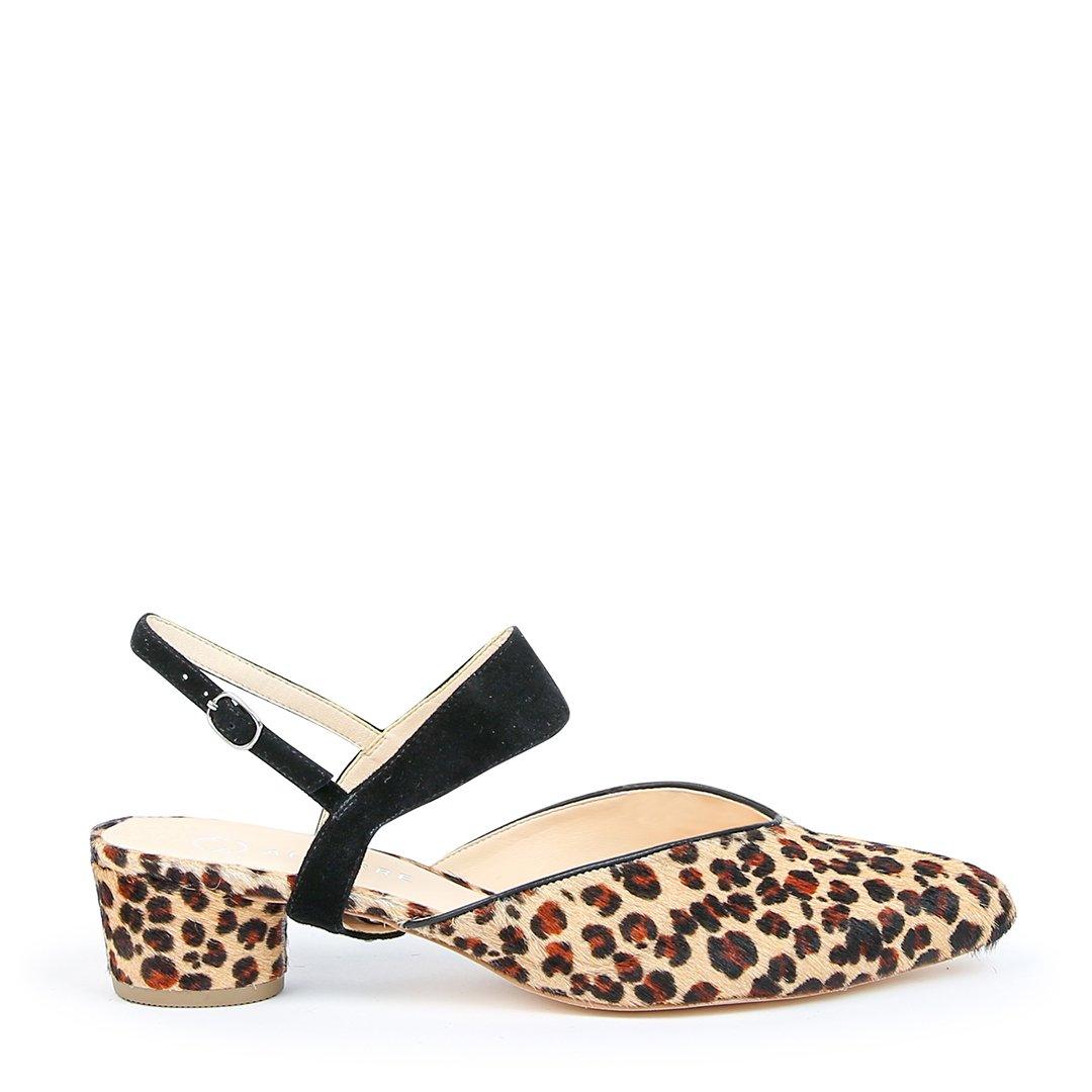 Leopard Customizable Slide + Black Suede Elsie Strap | Alterre Interchangeable Shoes - Sustainable Footwear & Ethical Shoes