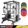 RitKeep PMAX-5600 340 LB Color Weight Plate Smith Machine Trainer Pro Home Gym Package