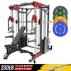 RitKeep PMAX-5600 230 LB Color Weight Plate Smith Machine Trainer Pro Home Gym Package