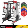 RitKeep PMAX-5600 340 LB Color Weight Plate Smith Machine Trainer Pro Home Gym Package