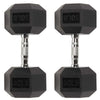 RitKeep 50lb Six-sided Rubber Coated Hex Dumbbell Sets