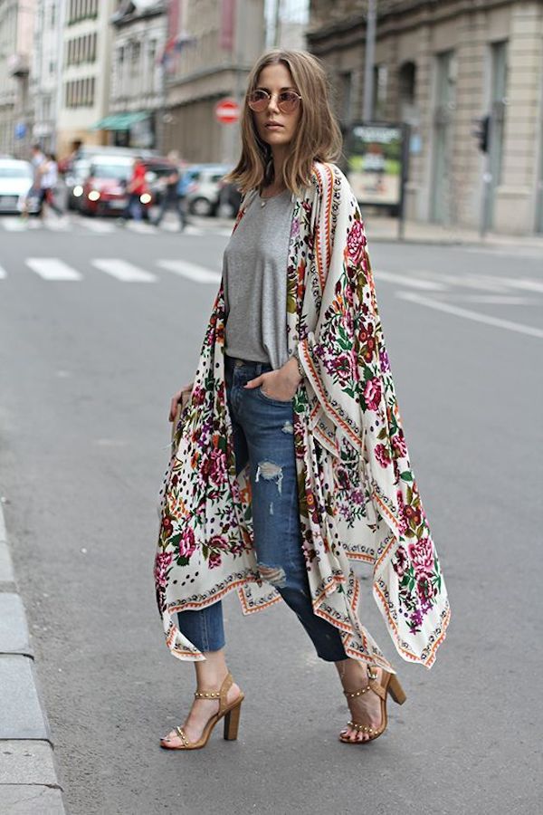 kimono with denim