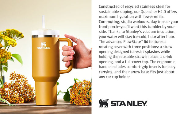 Stanley Tumbler 40oz With Handle and Straw Lids Stainless Steel Coffee Tumbler Termos Cup Car Mugs