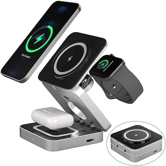 Foldable MagSafe Wireless Charging Station Fast Charger Holder