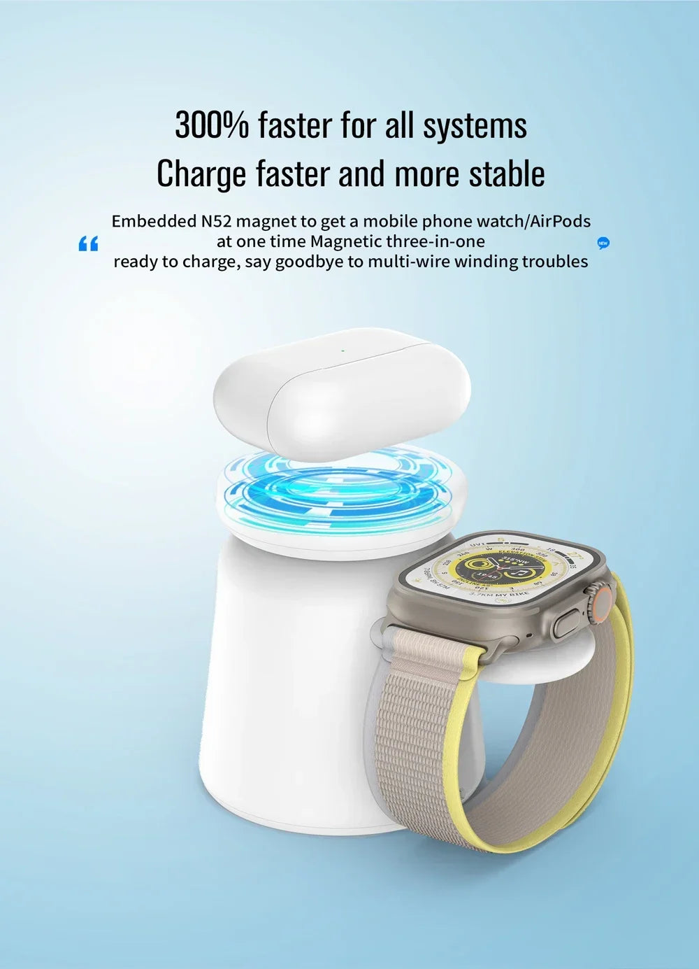 3-in-1 Magnetic Wireless Charger Stand - SmartPursue™