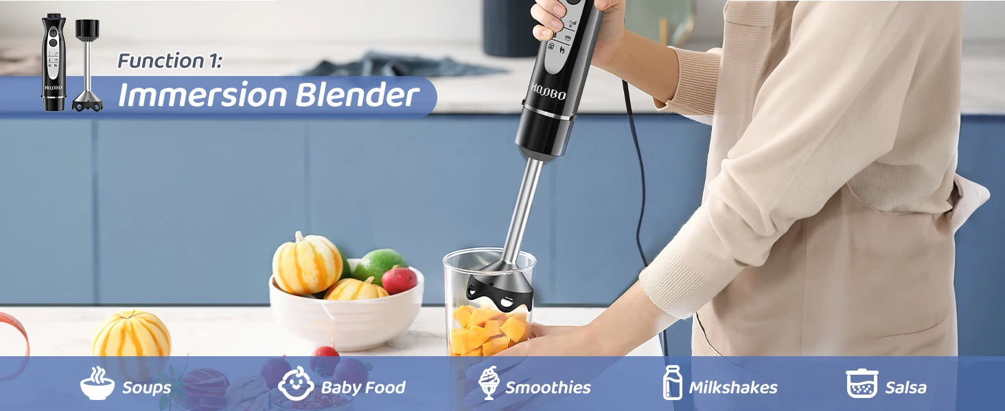 Handheld Immersion Blender – 1000W Stick Blender - SmartPursue™