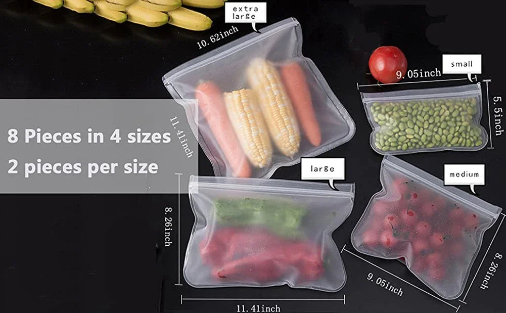 Silicone Food Storage Containers Stand-Up Zip-Shut Bags - SmartFusion