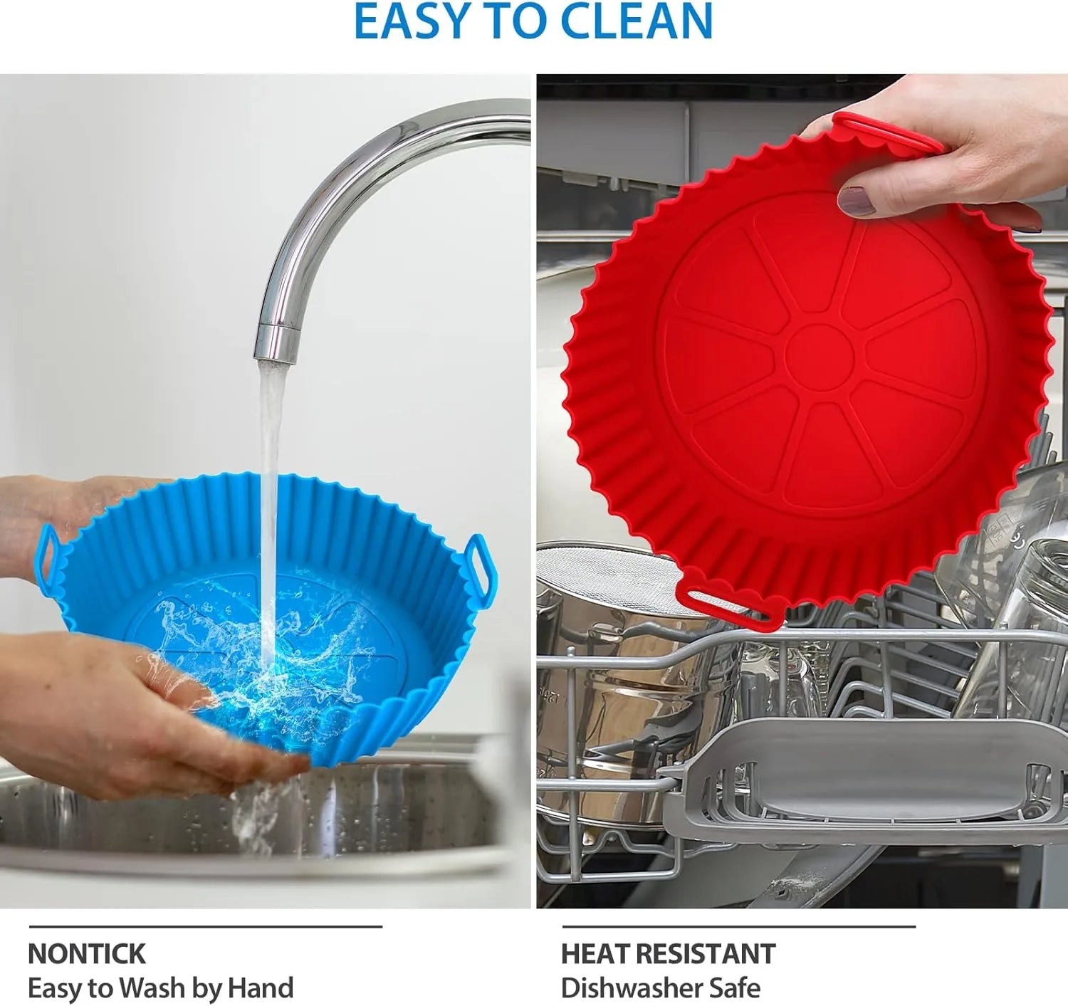 Reusable Silicone Air Fryer Basket – Non-Stick Tray for Crispy Pizza, Chicken & Fries - SmartPursue™
