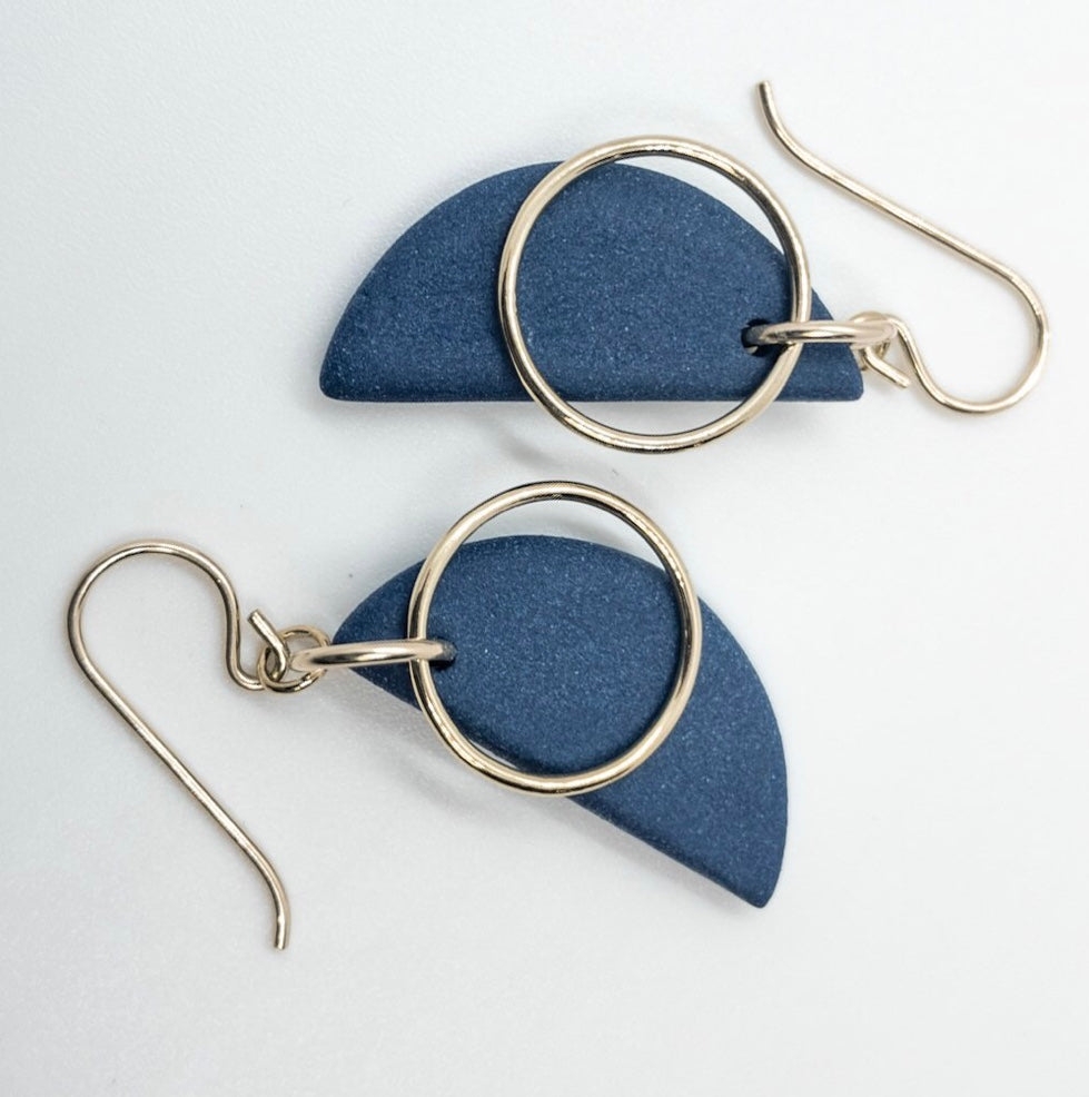 Matte Porcelain - New Moon Dangles